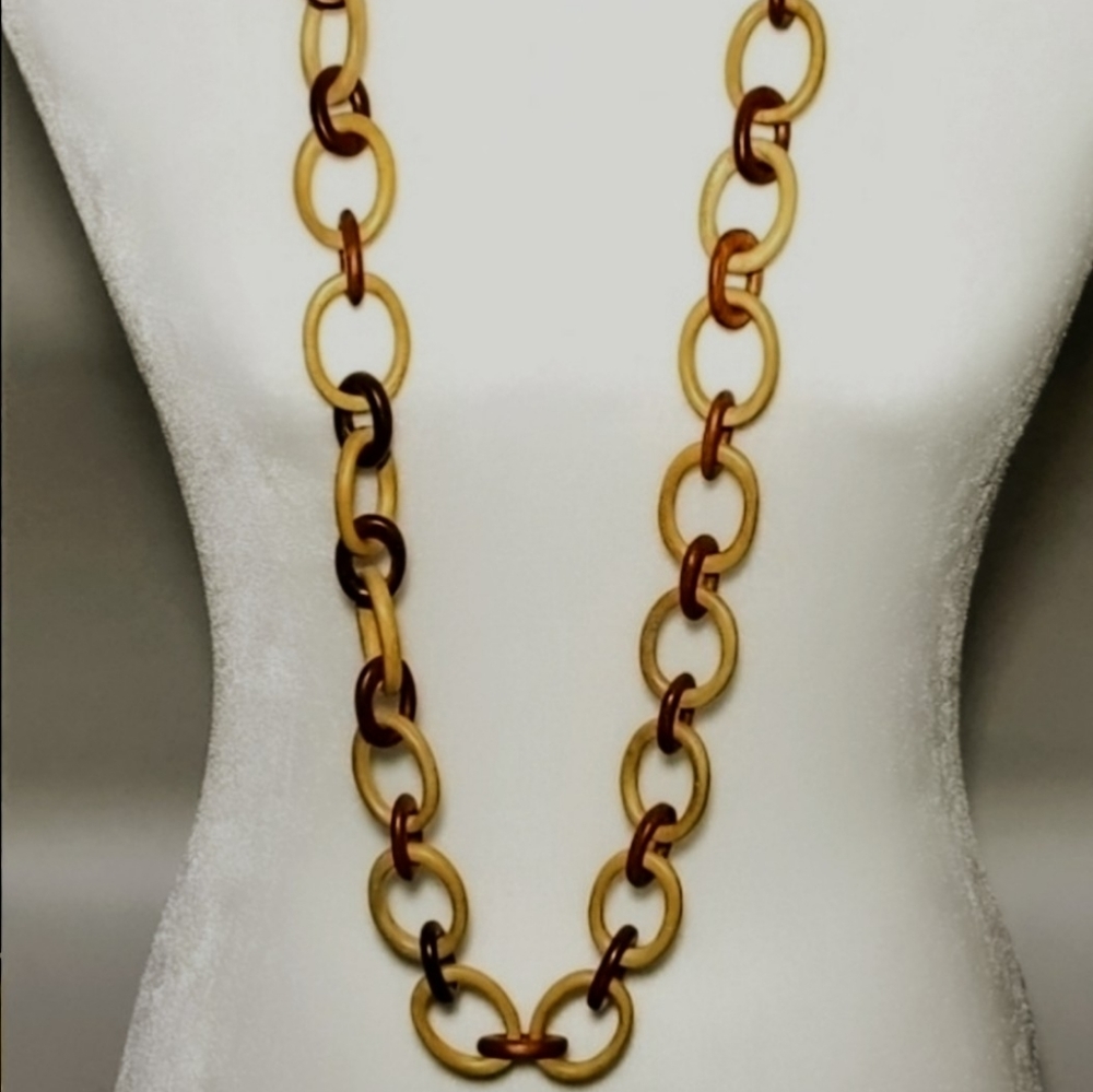 Yochi Wood Link Necklace